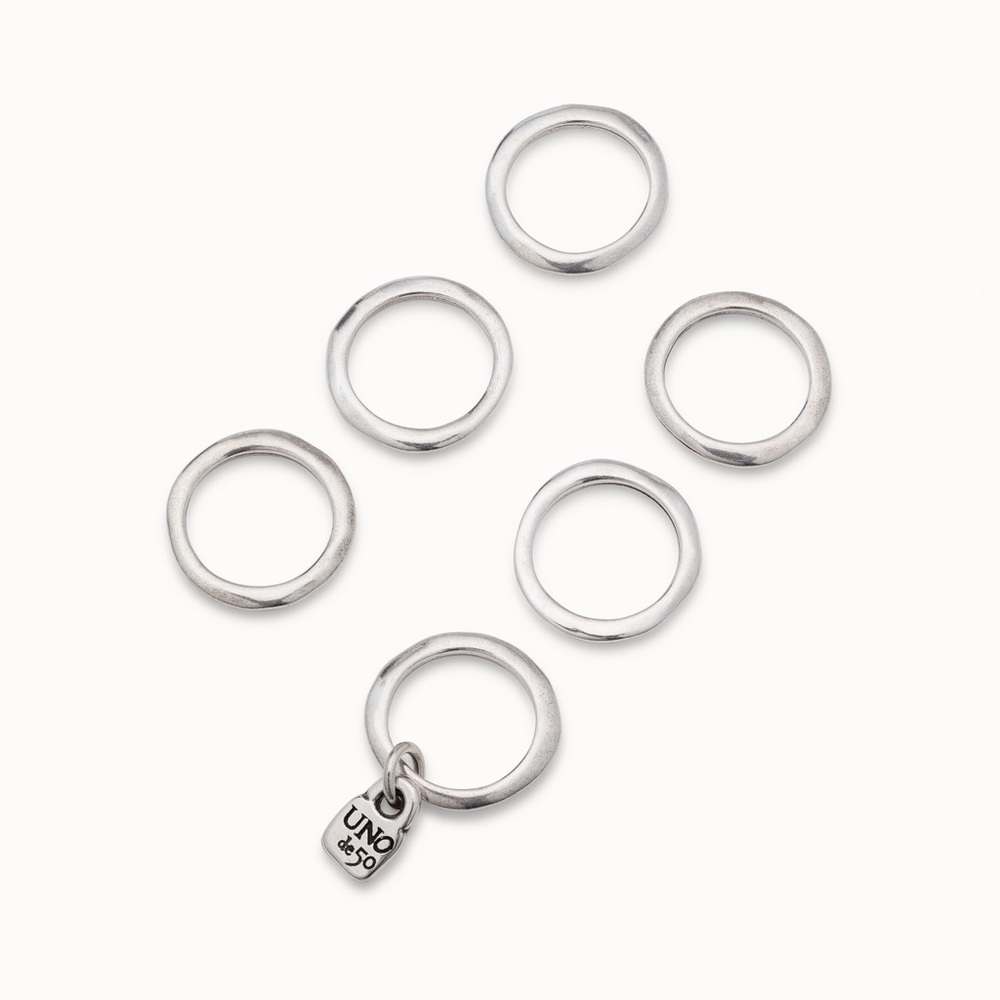 UNO de 50 Silver Stacked Rings - Picture 4 of 9